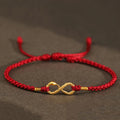 Buddha Stones 999 Gold Year of the Snake Eternal Endless Knot Infinity Handmade Luck Bracelet