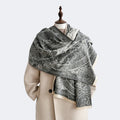 Buddha Stones Fall Pavilion Koi Fish Flowers Waves Pattern Cozy Scarf Shawl