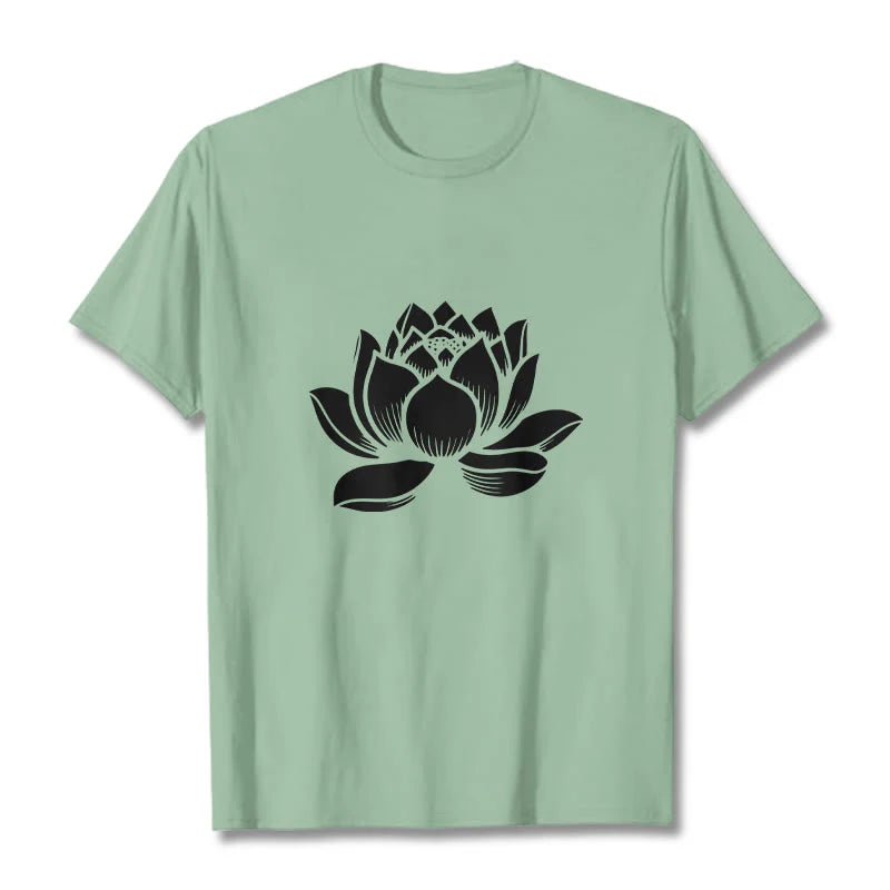 Buddha Stones Lotus Flower Design Tee T-shirt