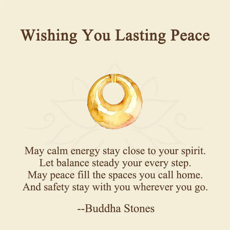 Buddha Stones Wishing You Lasting Peace 24k Gold Plated Copper Peace Buckle Necklace Includes Gift Message Card