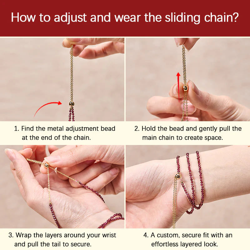 FREE Today: Protection and Purification Small Natural Garnet Triple Wrap Bracelet
