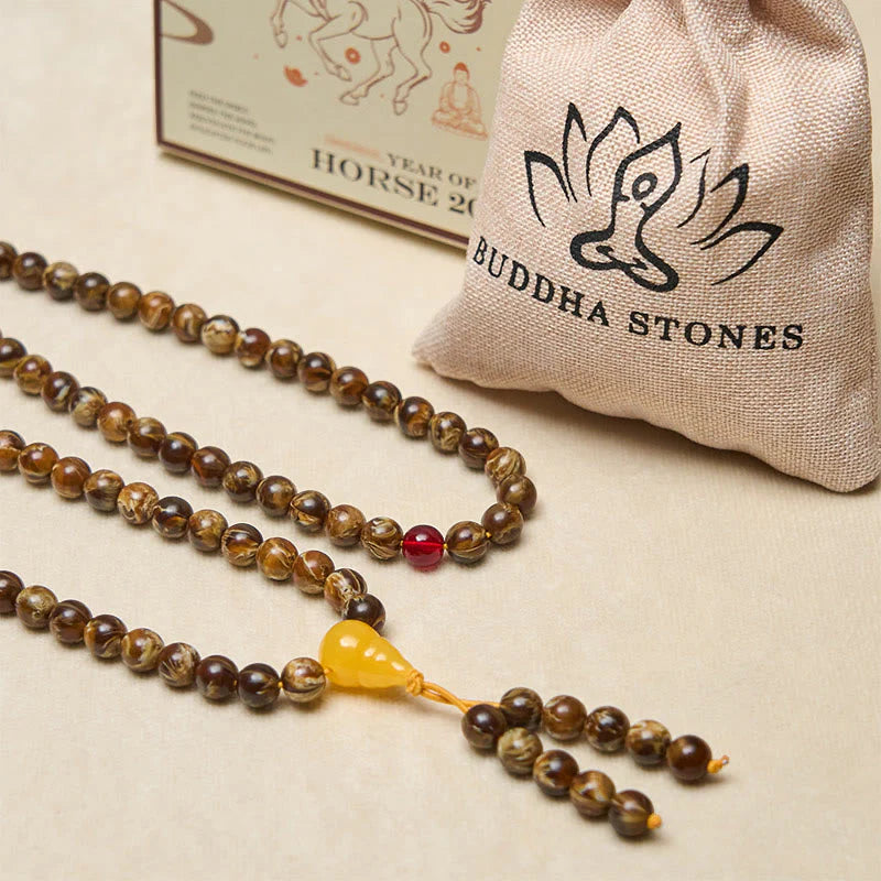 FREE Today: Fortune and Protection 108 Beads Multicolored Amber Gourd Charm Mala