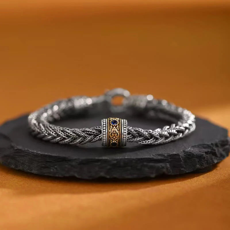 Buddha Stones Tibetan Twisted Design Copper Wealth Buckle Rotatable Bracelet (Extra 35% Off | USE CODE: FS35)