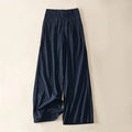Buddha Stones Simple Zipper Design Cotton Women's Wide Leg Pants With Pockets