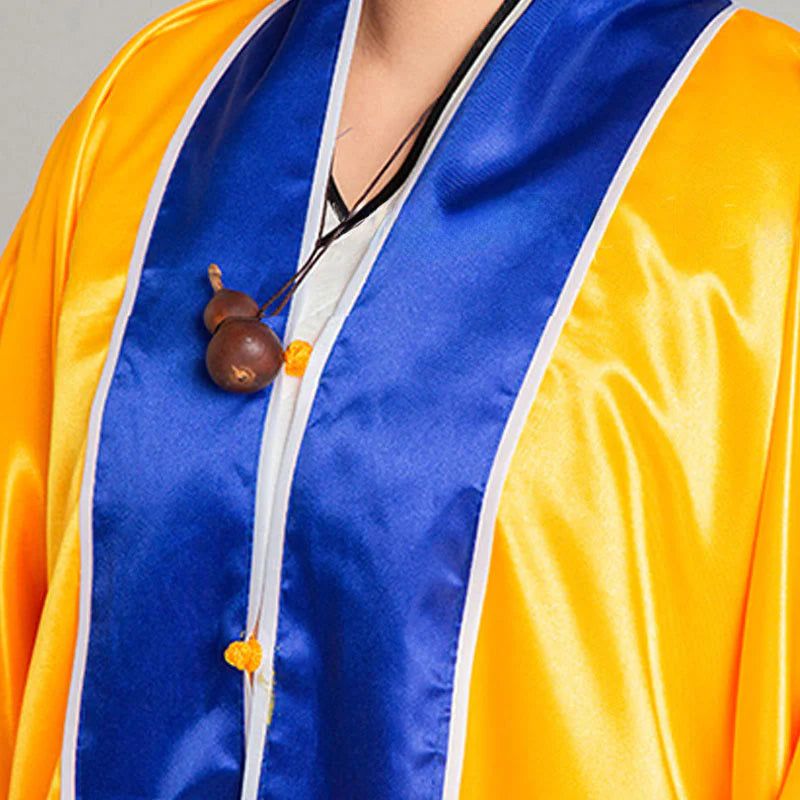 Buddha Stones Wudang Crane Embroidery Long Wide Sleeve Unisex Taoist Robe Gown Kimono For Qigong Tai Chi Ceremony