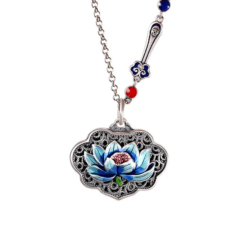 Buddha Stones Lotus Auspicious Cloud New Beginning Necklace Pendant Ring (Extra 30% Off | USE CODE: FS30)