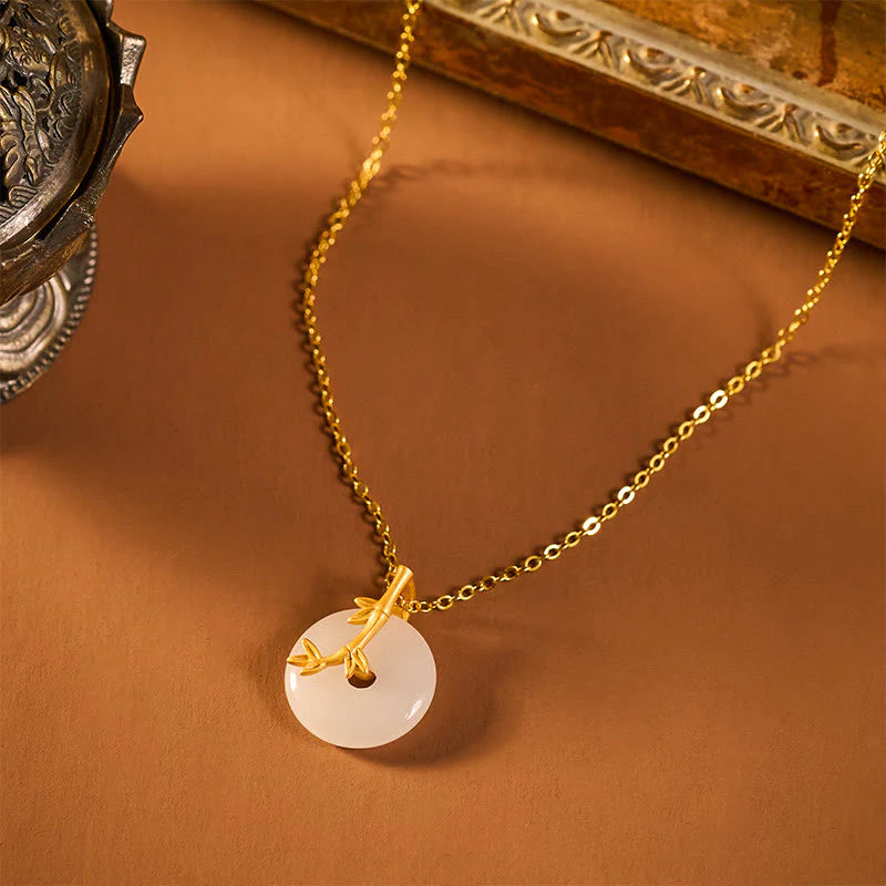 Buddha Stones Bamboo Peace Buckle Auspicious Necklace Pendant