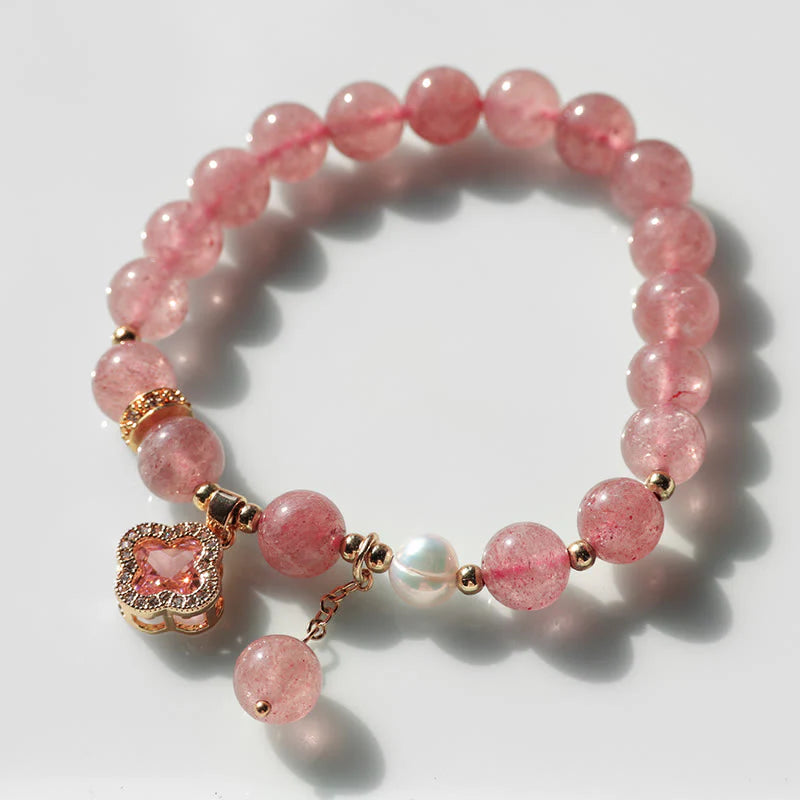 Buddha Stones Wishing Love and Sweet Blessings Quartz Bracelet Includes Gift Message Card