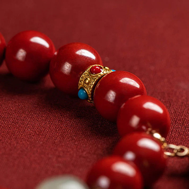 Buddha Stones Cinnabar Jade Healing Protection Charm Bracelet (Extra 35% Off | USE CODE: FS35)