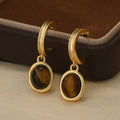 FREE Today: Courage and Protection Tiger Eye Retro Round Copper Earrings