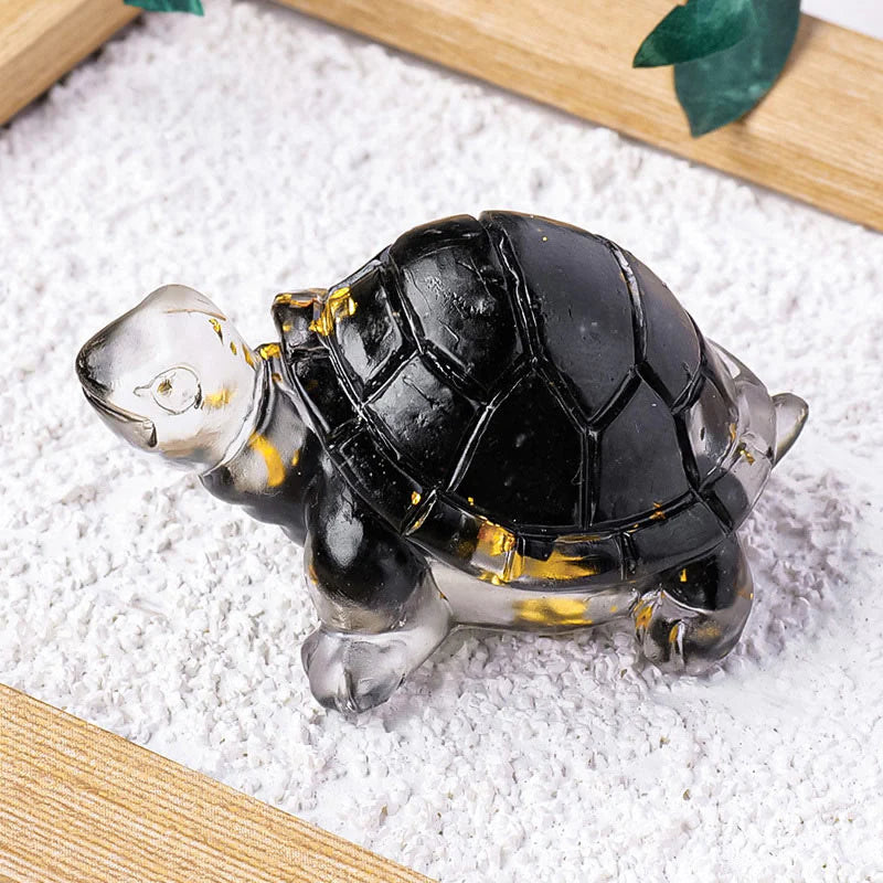 Buddha Stones Various Stone Citrine Green Aventurine Amethyst Mini Turtle Prosperity Home Decoration