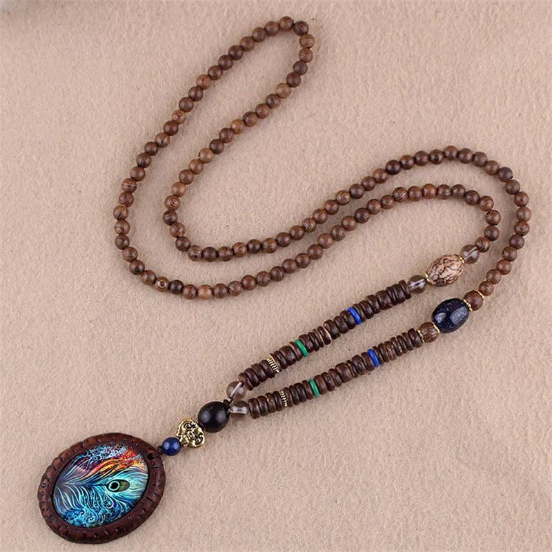 Buddha Stones Tibetan Wenge Wood Bodhi Seed Agate Elephant Protection Necklace Pendant (Extra 40% Off | USE CODE: FS40)