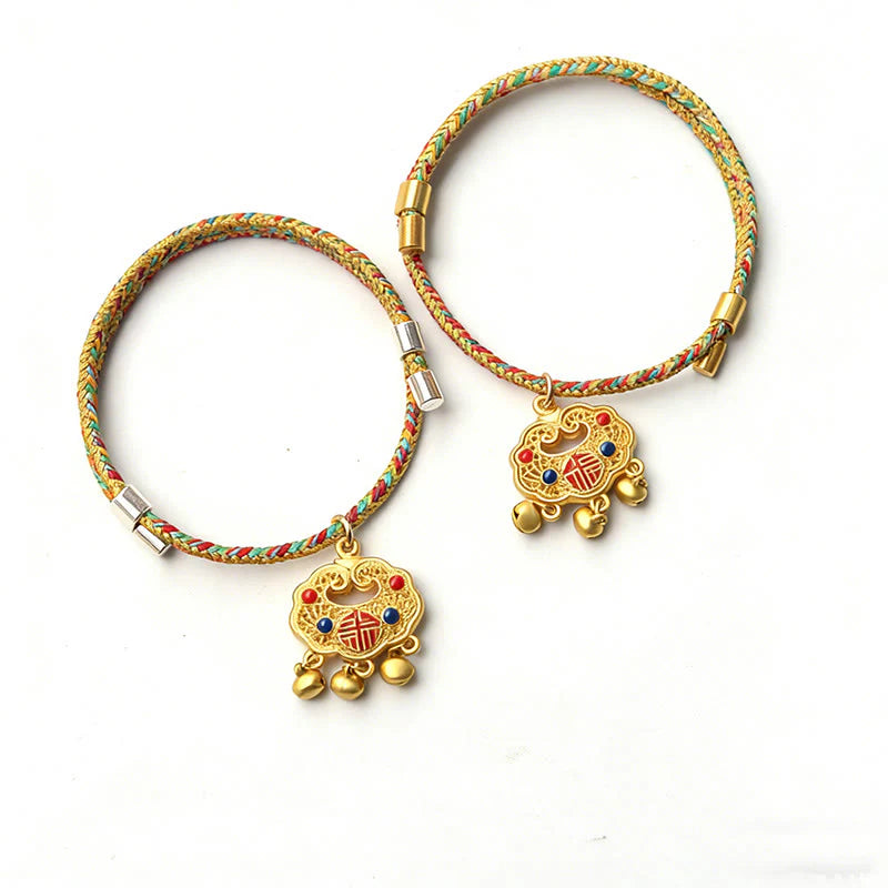 Buddha Stones Handmade String Alloy Luck Blessings Adjustable Cats Small Dogs Pet Collar