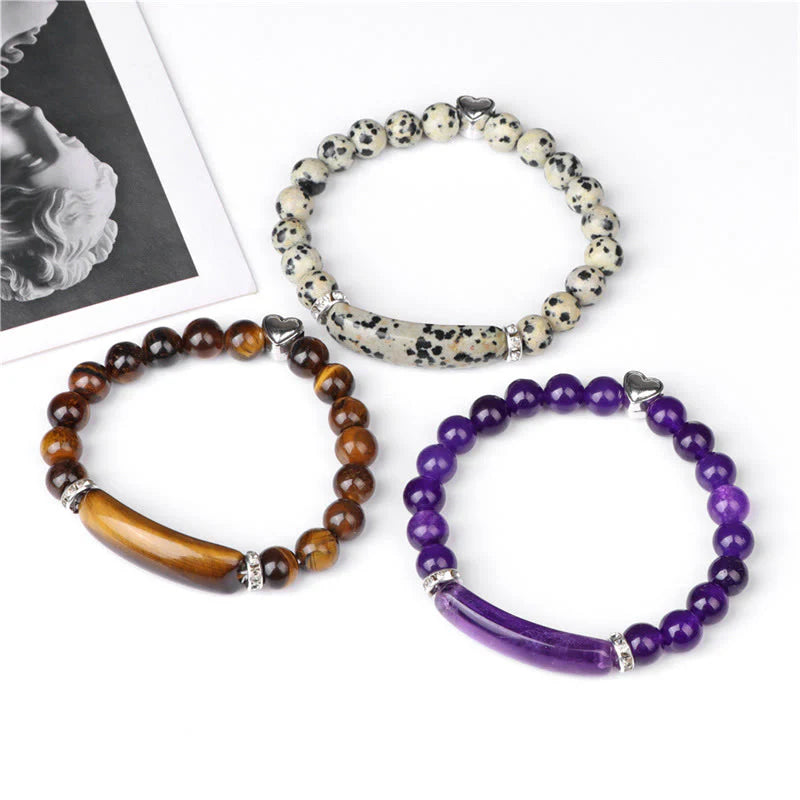FREE Today: Spiritual Healing Amethyst Tiger Eye Lapis Lazuli Green Aventurine Rhodonite Dalmatian Jasper Bracelet