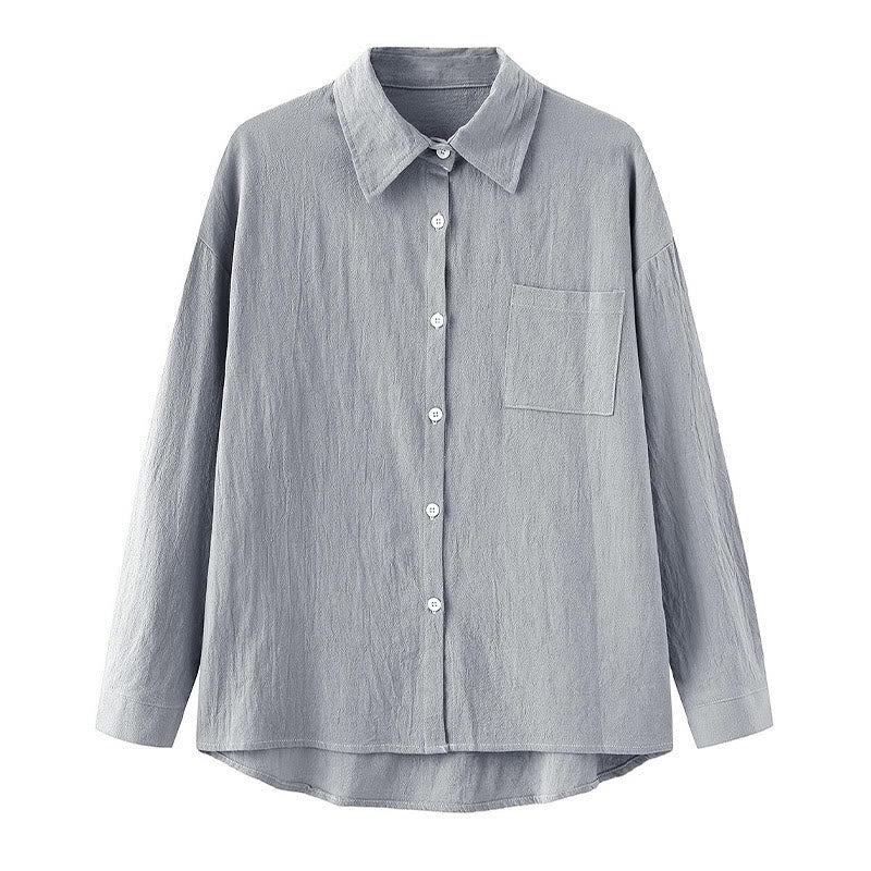 Buddha Stones 2Pcs Long Sleeve Shirt Top With Pockets Drawstring Pants Meditation Cotton Clothing Women's Set