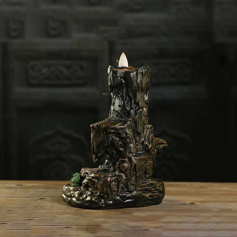Buddha Stones Waterfall Backflow Incense Burner Mountain Tower Incense Holders