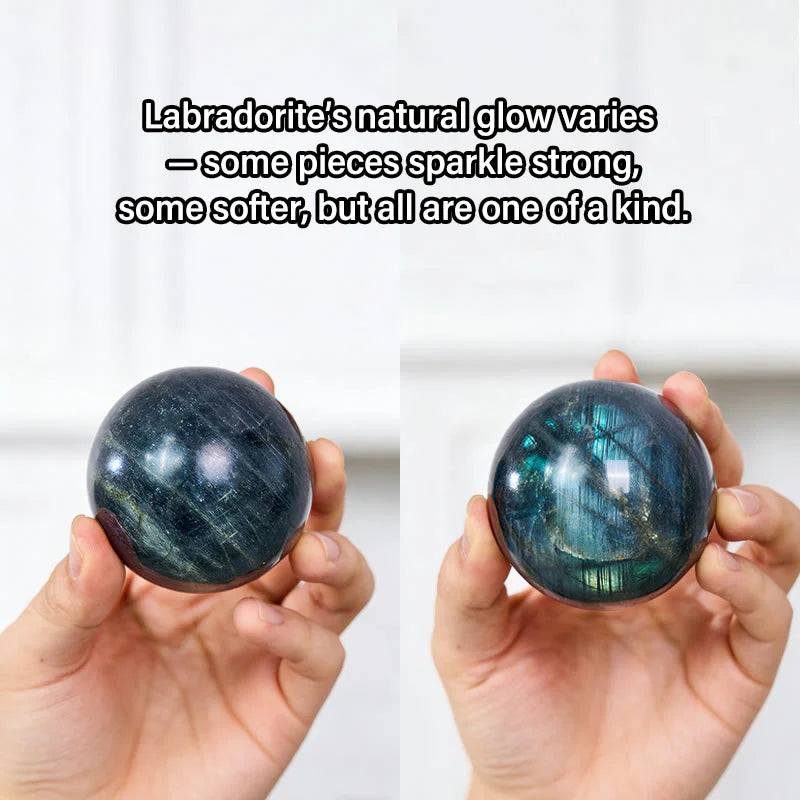 Buddha Stones Round Ball Figurine Natural Labradorite Healing Statue Office Home Decoration