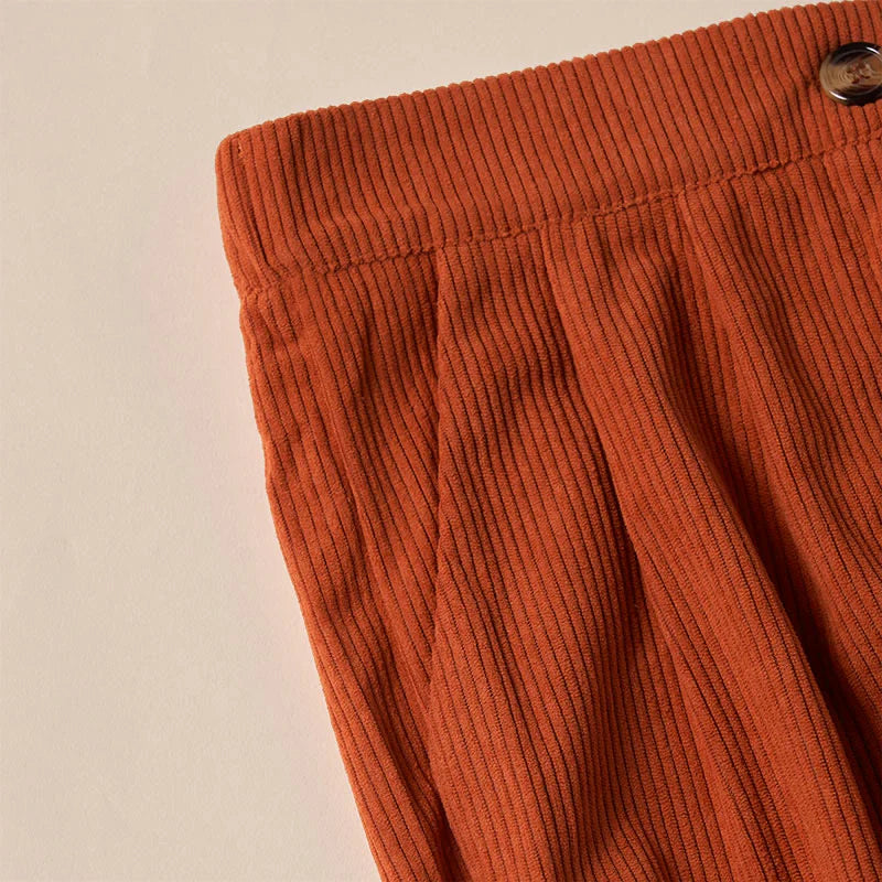 Buddha Stones Casual Corduroy Straight-leg Women's Pants With Pockets