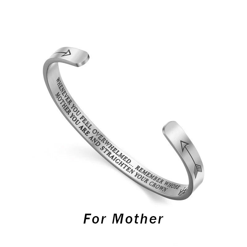 Buddha Stones Inspirational Bracelets Personalized Gift for Her Him Engraved Mantra Cuff Bangle Crown Jewelry (Extra 40% Off | USE CODE: FS40)