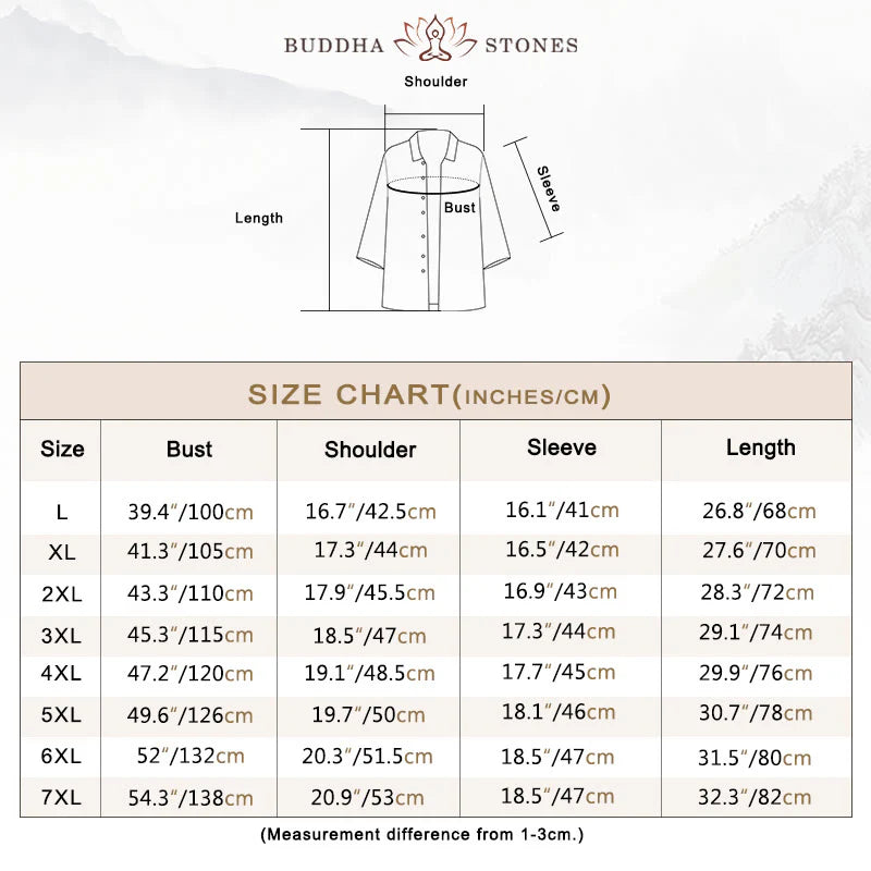 Buddha Stones Casual Solid Color Front Button Three Quarter Sleeves Men's Shirt