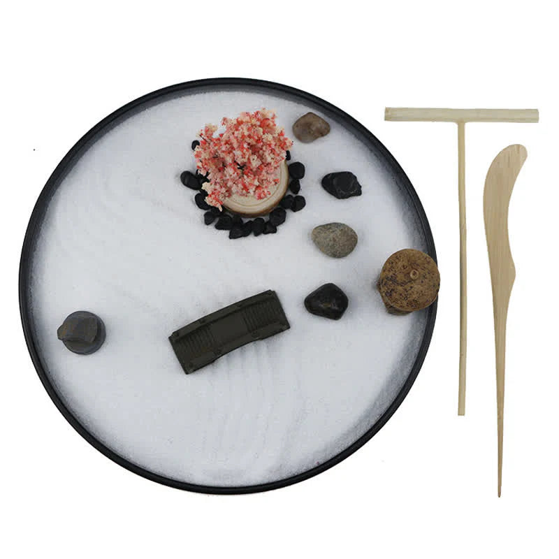 Buddha Stones Tree Small Bridge Landscape Meditation Calm Zen Garden Decoration