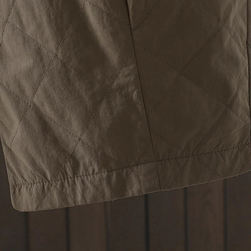 Buddha Stones Rhombus Pattern Cotton Polyester Thick Women's Pants With Pockets