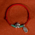 Buddha Stones 999 Sterling Silver Year Of The Horse 925 Sterling Silver Peace And Joy Charm String Braided Luck Bracelet Anklet