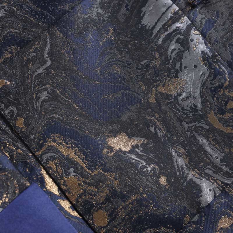 Buddha Stones Blue Flowing Water Mountains Frog-Button Long Sleeve Men's Jacket With Pockets