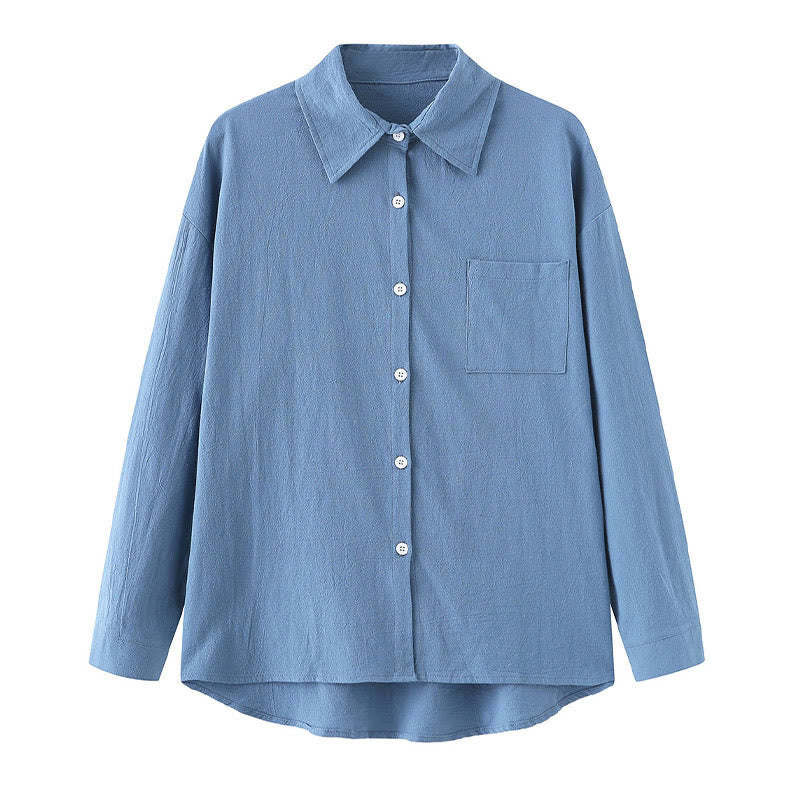 Buddha Stones 2Pcs Long Sleeve Shirt Top With Pockets Drawstring Pants Meditation Cotton Clothing Women's Set