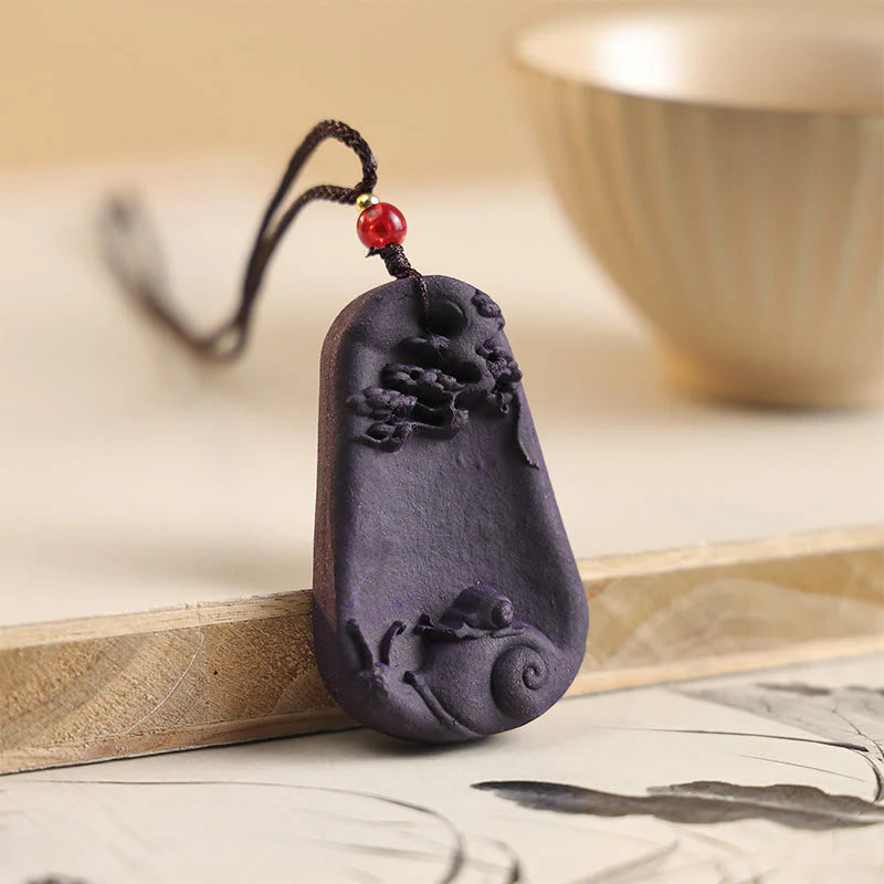 Buddha Stones Fox Mask Butterfly Taotie Peace Buckle Fortune Necklace Pendant