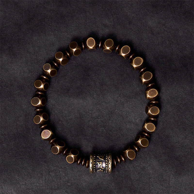 Buddha Stones Wishing You Balance and Strength Brass Amulet Bracelet Includes Gift Message Card