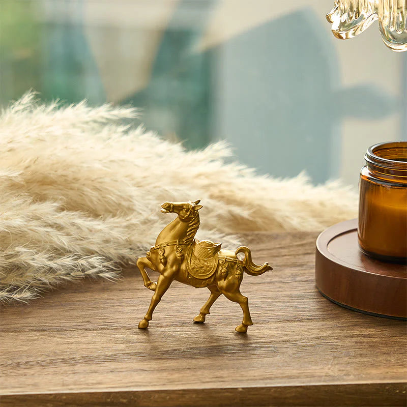 Buddha Stones Year of the Horse Ingot Success Alloy Home Decoration