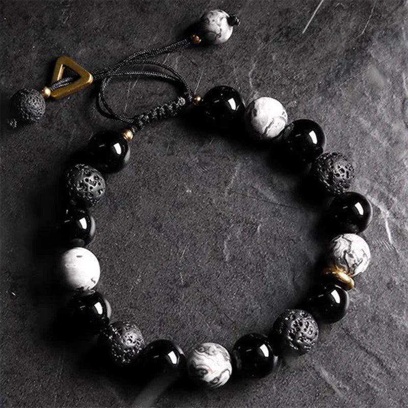 Buddha Stones All the Best for Strength and Grounding Obsidian Bracelet Includes Gift Message Card