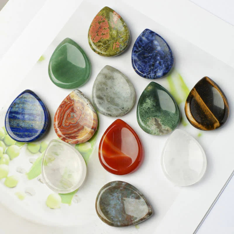 Buddha Stones Teardrop Shape Worry Stone Protection Crystal Decor 34*26*7.8cm