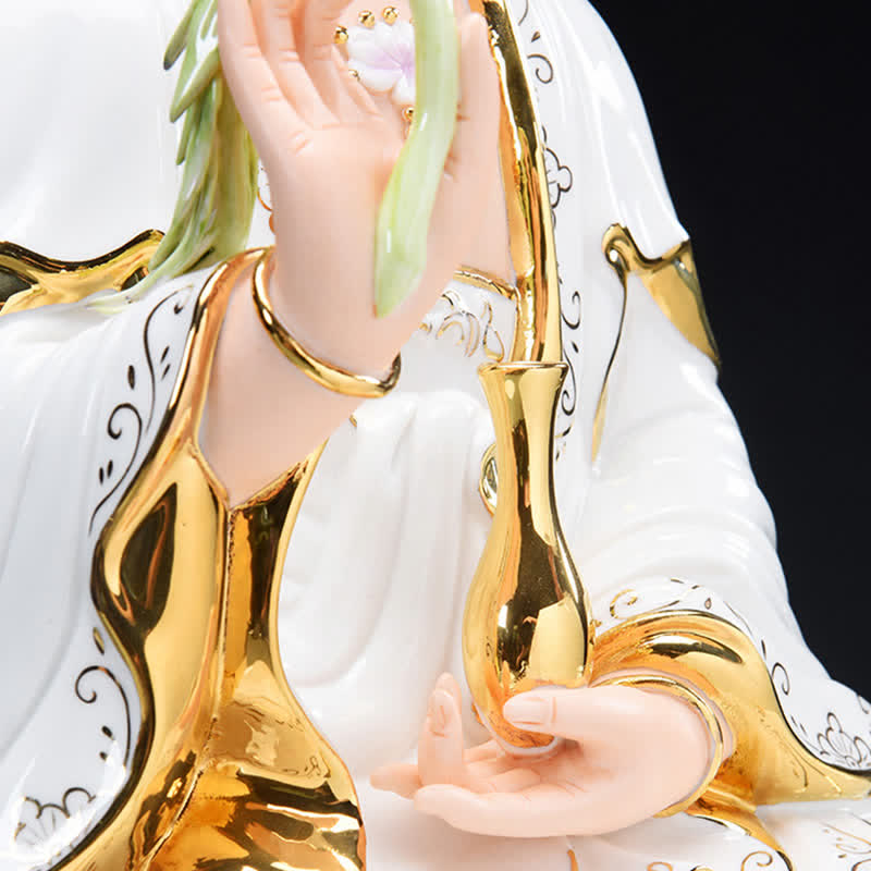 Buddha Stones Chenrezig Bodhisattva Avalokitesvara Success Ceramic Statue Home Decoration