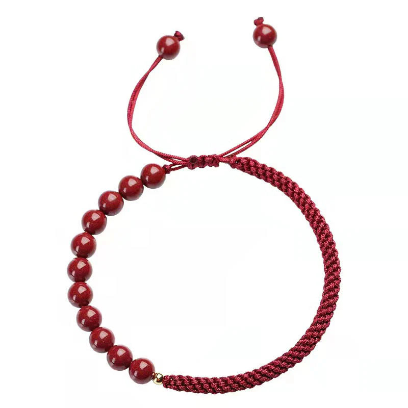 Buddha Stones Natural Cinnabar King Kong Knot Blessing String Bracelet (Extra 35% Off | USE CODE: FS35)