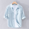 Buddha Stones Summer Buttons Down Two Decorative Pockets Men's Half Sleeve Cotton Shirt