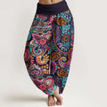 Buddha Stones Cotton Traditional Paisley Pattern Women's Elastic Waist Harem Pants