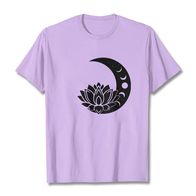 Buddha Stones Crescent Moon Lotus Flower Sun Tee T-shirt