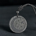 Buddha Stones Moon Star Round Design Authentic Shungite Stone Protection Necklace Pendant