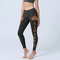 Buddha Stones Namaste Lotus Shape Gym Leggings Women's Yoga Pants