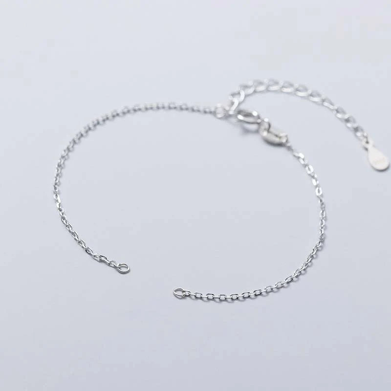 Buddha Stones 925 Sterling Silver Semi-finished Chain Blessing Bracelet