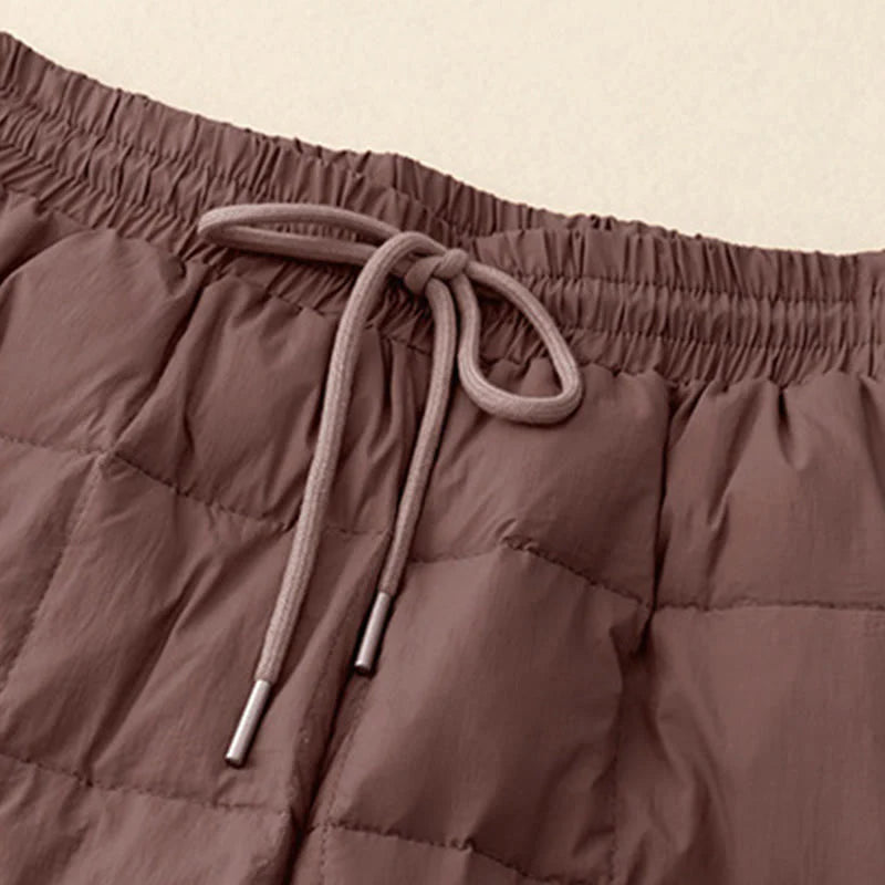 Buddha Stones Winter Drawstring Leg Opening Design Women's Cotton Pants With Pockets