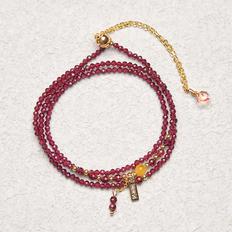 FREE Today: Protection and Purification Small Natural Garnet Triple Wrap Bracelet