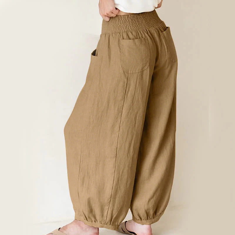 Buddha Stones Plain Color Women's Harem Pants With Pockets