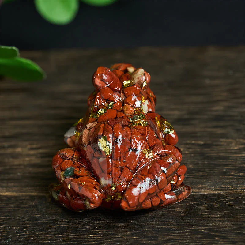Buddha Stones Crystal Drip Resin Small Frog Passion Decoration Statue