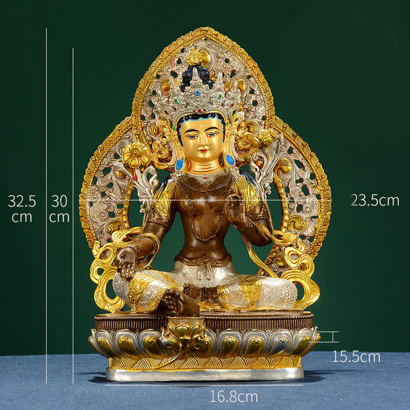 Buddha Stones Bodhisattva Green Tara Hope Copper Statue Decoration