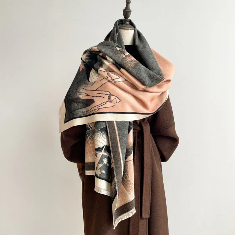 Buddha Stones Winter Mountain Lotus Flowers Leaves Pattern Soft Scarf Shawl