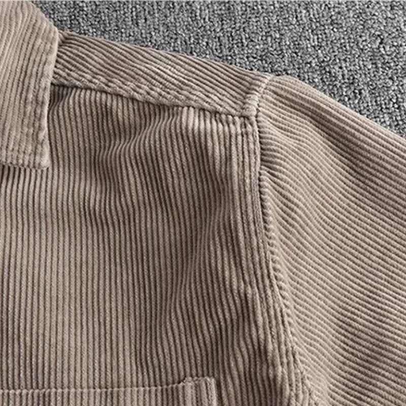 Buddha Stones Solid Color Single Breasted Buttons Men's Long Sleeve Thickened Jacket With Pockets