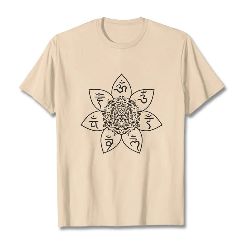 Buddha Stones Mandala Om Mani Padme Hum Pattern Tee T-shirt